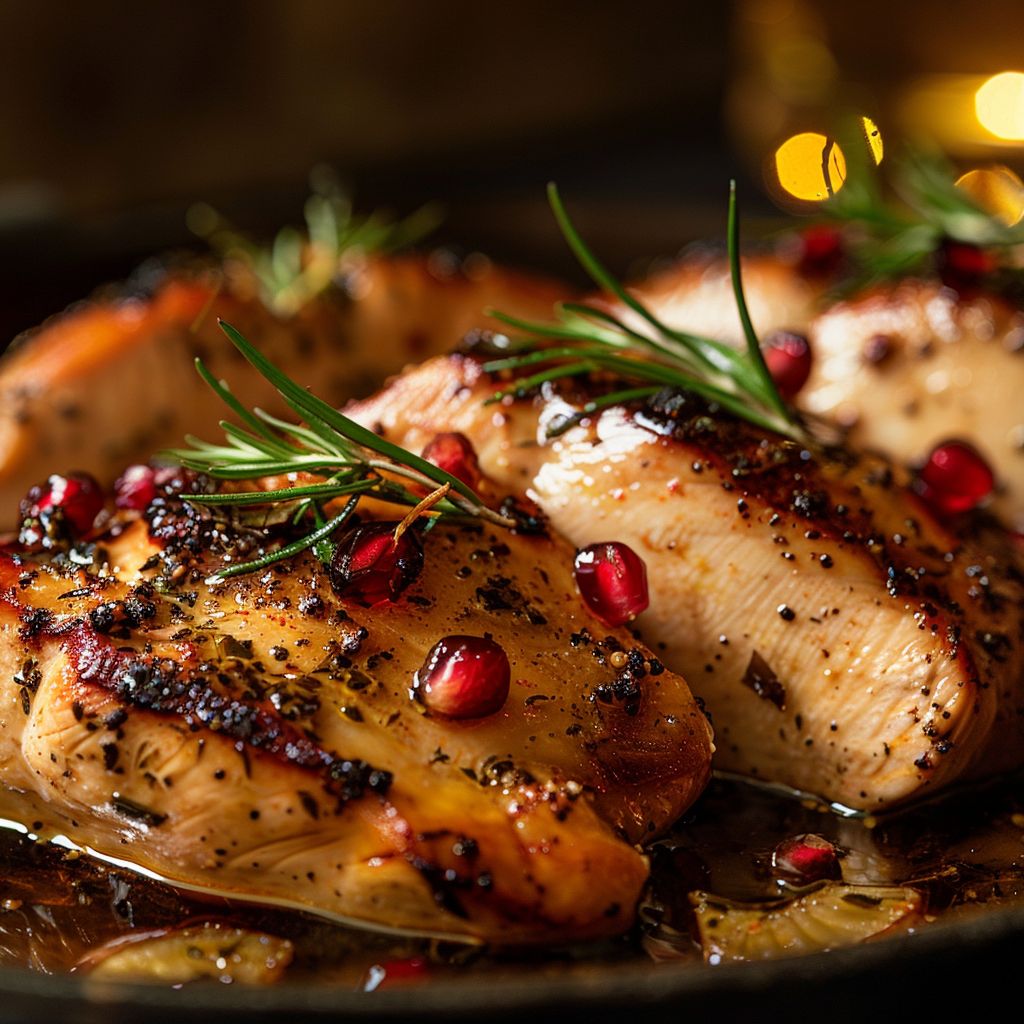 A beautifully arranged plate of high-protein fall dinner, featuring roasted chicken and seasonal vegetables.