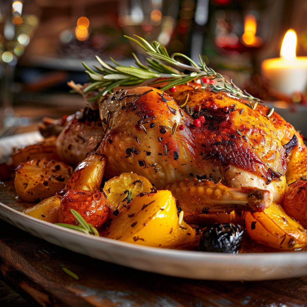 A beautifully arranged table featuring a variety of fall dinner dishes with pumpkins and autumn leaves decor.