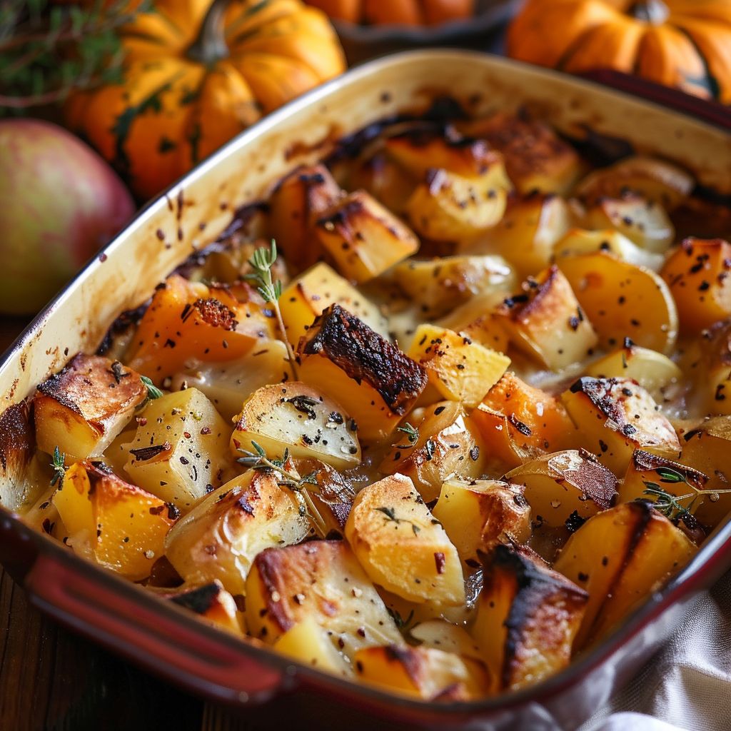 A beautifully arranged plate of healthy fall dinner recipes featuring roasted vegetables and quinoa.