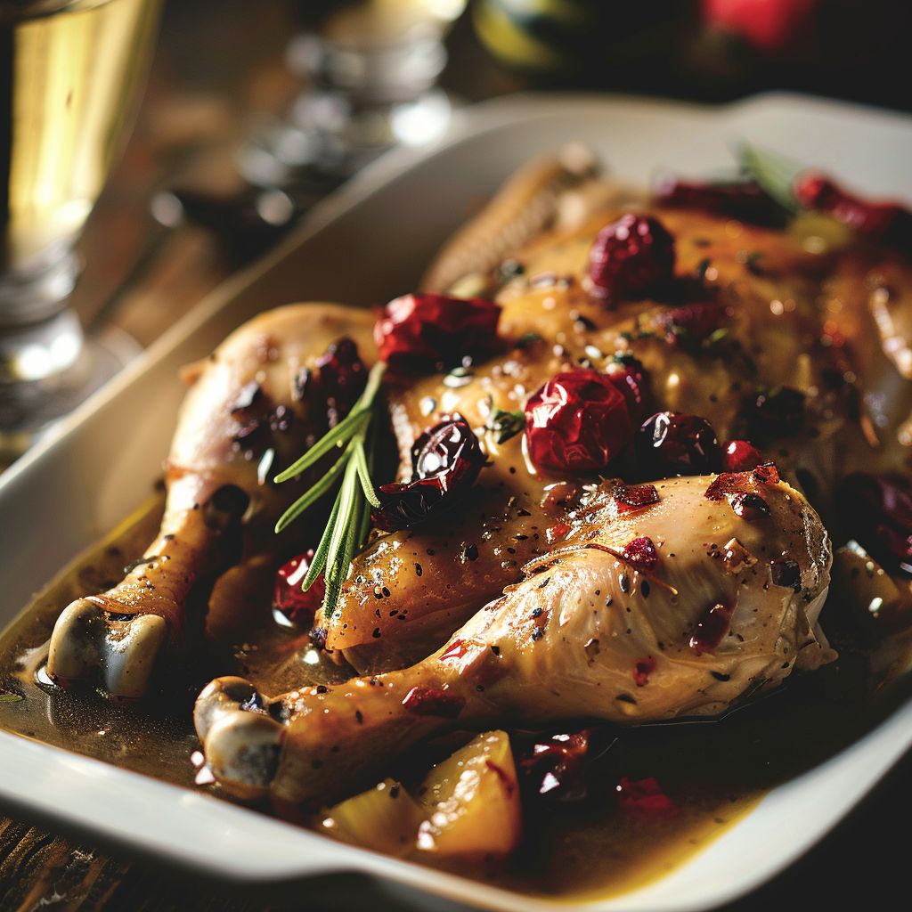 A comforting bowl of chicken stew with vegetables in a crockpot, steam rising in soft natural light.